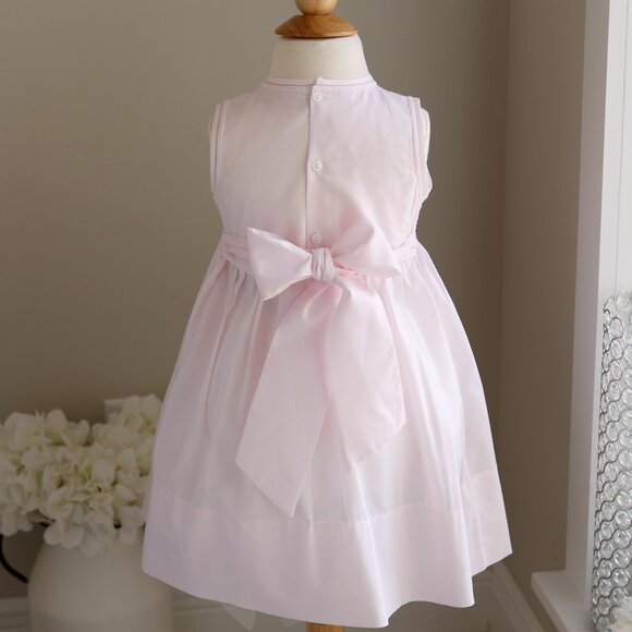 Girls Pink Smocked Dress Fluted Lace Embroidery Feltman Brothers Size 3T NWT - Picture 5 of 6